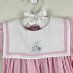 Load image into Gallery viewer, Strasburg Bunny Embroidered Square Collar Dress 18 Months NWT
