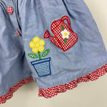 Load image into Gallery viewer, Vintage Girls Chambray Flower Applique Tank Dress 12 Months
