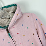 Load image into Gallery viewer, Mini Boden Shaggy Lined Hoodie Provence Dusty Pink Multi Spot 11-12
