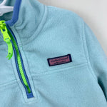 Load image into Gallery viewer, Vineyard Vines Girls' Harbor Fleece Glow 1/2 Zip Crystal Blue Heather M 10-12
