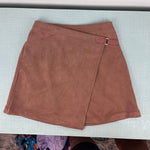 Load image into Gallery viewer, Happily Grey Kids Faux Brown Suede Wrap Skirt M 7/8

