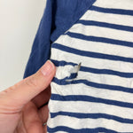 Load image into Gallery viewer, Mini Boden Navy Striped Royal Sprout Long Sleeve Applique T-Shirt 6-12 Months
