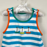 Load image into Gallery viewer, Vintage Striped Sailboat Romper 12 Months
