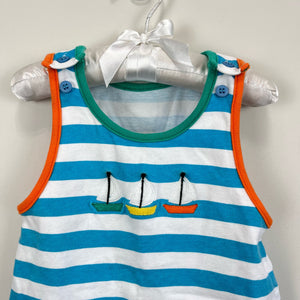 Vintage Striped Sailboat Romper 12 Months