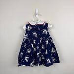 Load image into Gallery viewer, Vintage Alexis Navy Blue Sailboat Boat Dress 12 Months USA
