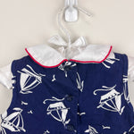 Load image into Gallery viewer, Vintage Alexis Navy Blue Sailboat Boat Dress 12 Months USA
