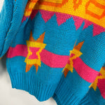 Load image into Gallery viewer, Go Nilly by AKM Blue Patterned Sweater Large 14
