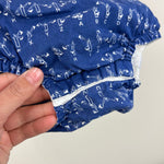 Load image into Gallery viewer, Kayce Hughes Blue Alphabet Sun Suit Bubble Romper 12 Months
