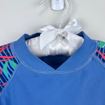 Load image into Gallery viewer, JoJo Maman Bebe Blue Alligator Rash Guard Swim Top 4-5
