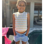 Load image into Gallery viewer, Vintage Girls Floral Pointelle Tank Top 4T USA
