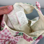 Load image into Gallery viewer, Vintage Pink Cream Floral Dress with Gingham Bows 24 Months
