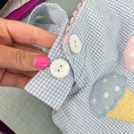 Load image into Gallery viewer, The Bailey Boys Blue Gingham Applique Ice Cream Dress 4T USA
