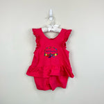 Load image into Gallery viewer, Vintage The Place Peplum Ruffle Romper XS 6-12 Months NWOT
