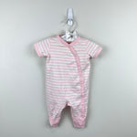Load image into Gallery viewer, Hanna Andersson It's a Snap Romper Organic Pima Cotton Pink Stripe Newborn
