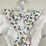 Load image into Gallery viewer, Vintage All Mine Floral Ruffle Shortall Romper Set 24 Months
