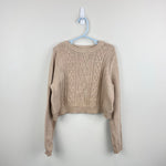 Load image into Gallery viewer, Happily Grey Kids Tan Cable Knit Sweater M 7/8

