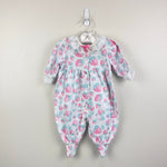 Load image into Gallery viewer, Vintage Carter's Lace Ruffle Strawberry Footie Romper 3-6 Months USA
