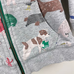 Load image into Gallery viewer, Mini Boden Fun Shaggy Lined Hoody Gray Animals 4-5
