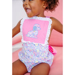 Load image into Gallery viewer, The Beaufort Bonnet Company Sally Sunsuit Briar Patch Petals Dog Applique 2T NWT
