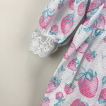 Load image into Gallery viewer, Vintage Carter's Lace Ruffle Strawberry Footie Romper 3-6 Months USA
