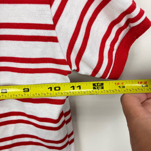 Vintage Health-tex Red and White Striped Polo Shirt 7 USA