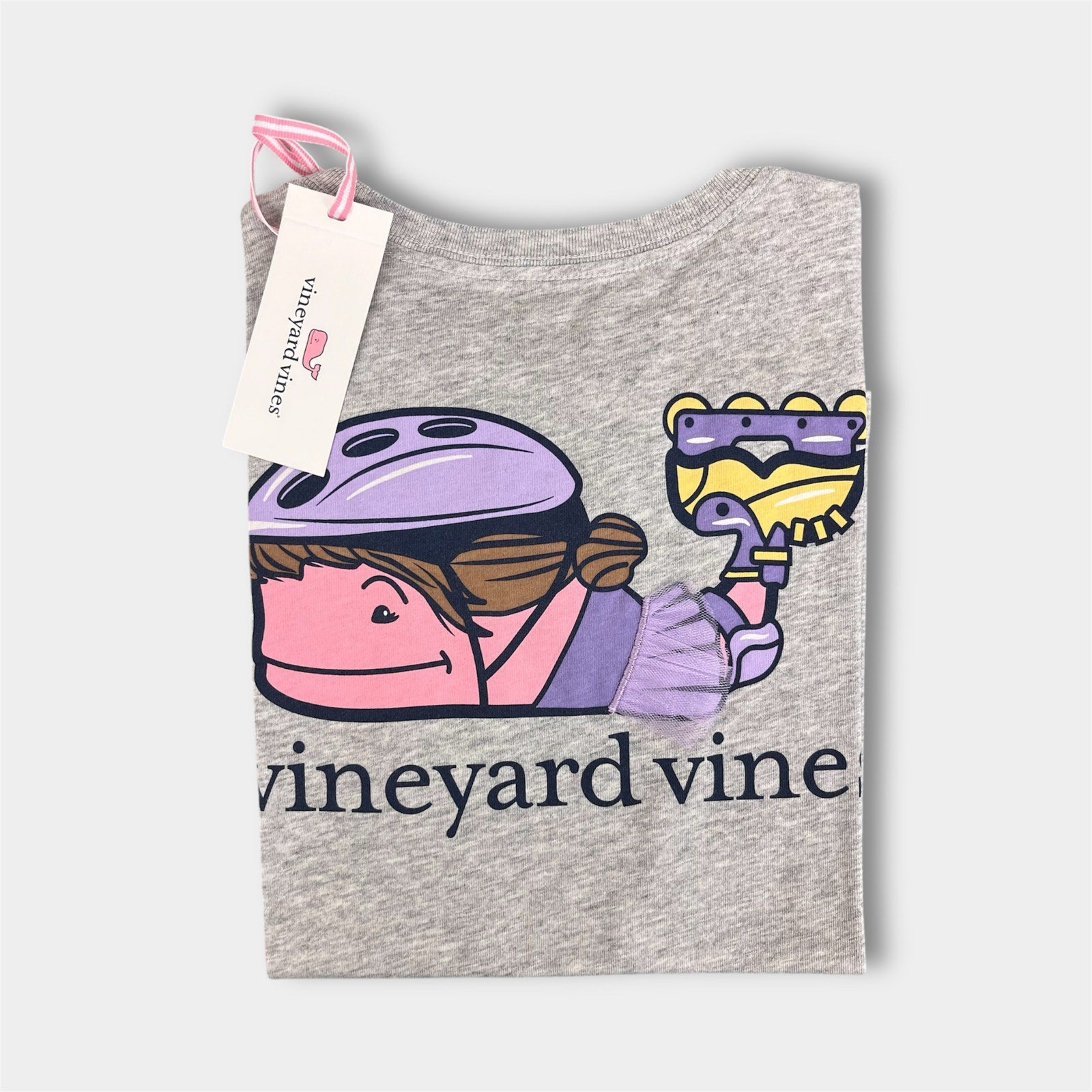 Vineyard Vines Girls' Rollerblading Whale Short-Sleeve T-Shirt Small 8-10 NWT