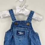 Load image into Gallery viewer, Vintage OshKosh B&#39;gosh Blue Jean Footie Overalls 3-6 Months
