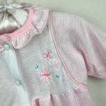 Load image into Gallery viewer, Vintage Baby Dior Pink Ruffle Butterfly Coverall Footie
