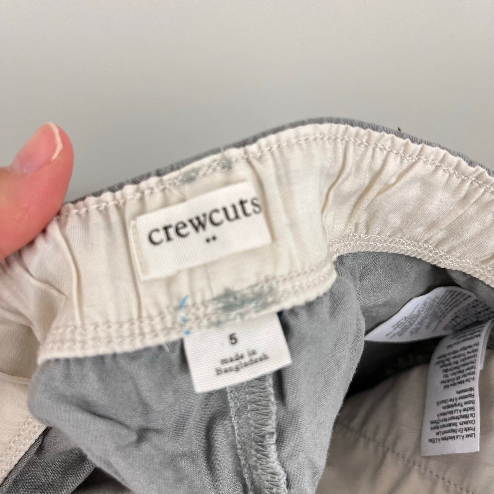 J. Crew Boys Drawstring Twill Dock Short Gray 5T