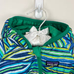 Load image into Gallery viewer, Patagonia Baby Reversible Puff-Ball Bunting Blue Green Waves 18 Months
