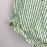 Load image into Gallery viewer, Vintage Cradlecraft Green Seersucker Stripe Applique Caterpillar Romper 24 Months
