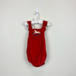 Load image into Gallery viewer, Mini Boden Polish Red Velvet Rocking Horse Romper 18-24 Months
