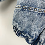 Load image into Gallery viewer, Vintage Fur Lined Acid Wash Denim Bomber Jacket
