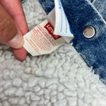 Load image into Gallery viewer, Vintage Levi's Sherpa Lined Orange Tab Blue Jean Jacket 6 USA
