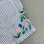 Load image into Gallery viewer, Mini Boden Embroidered Tie Waist Shorts Bright Bluebell Ticking 8
