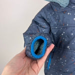 Load image into Gallery viewer, Patagonia Reversible Tribbles Hoody Jacket Blue Gray Stars 2T
