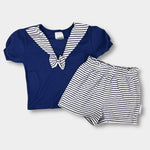 Load image into Gallery viewer, Vintage Healthtex Navy Blue Nautical Shirt &amp; Shorts Set 4T USA
