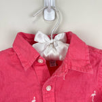 Load image into Gallery viewer, Janie and Jack Embroidered Flamingo Button Up Shirt 12-18 Months
