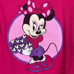 Vintage Disney Designs Pink Minnie Mouse Tee Shirt Small 6-8 USA