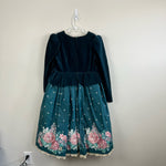 Load image into Gallery viewer, Vintage Daisy Kingdom Green Velvet Floral Holiday Dress 10
