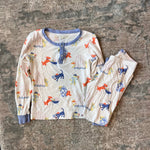 Load image into Gallery viewer, TBBC Sutton's Sweet Dream Pajamas Set Doggy Detectives with Park City Periwinkle 7
