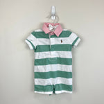 Load image into Gallery viewer, Ralph Lauren Striped Cotton Rugby Shortall 3 Months NWOT
