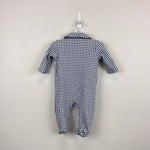 Load image into Gallery viewer, Ralph Lauren Baby Shawl Collar Houndstooth Navy Footie Coverall 3 Months
