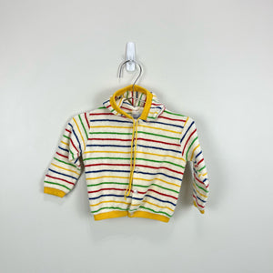 Vintage Bloomingdale's Rainbow Stripe Terry Sweatshirt XL