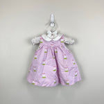 Load image into Gallery viewer, Jacadi Paris Baby Girl Poplin Dress Pink White Tulips 3 Months
