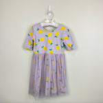 Load image into Gallery viewer, Hanna Andersson Print Tulle Skater Dress Lemon Squeeze Orchid Hush 110 cm 5T
