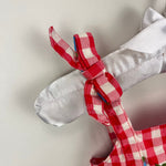 Load image into Gallery viewer, Hanna Andersson Gingham Floral Bubble Romper 70 cm 6-12 Months
