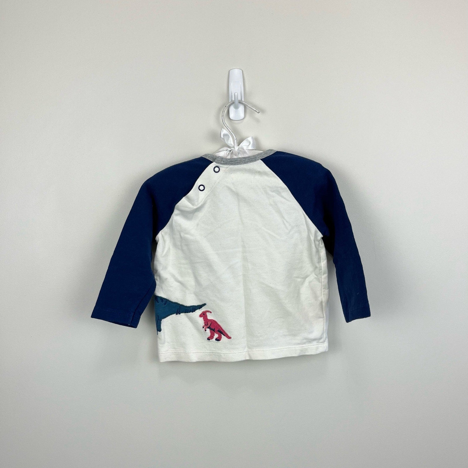 Mini Boden Long Sleeve Applique Dino Tee 6-12 Months