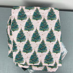 Load image into Gallery viewer, Papyrus Blush Pink Christmas Tree Print Sheets 100% Cotton Full Size Bed

