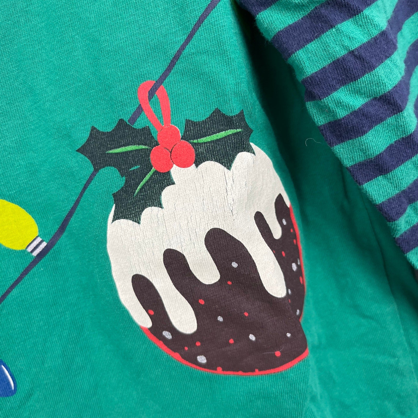 Mini Boden Long Sleeve Festive Green Ornament T-Shirt 4-5